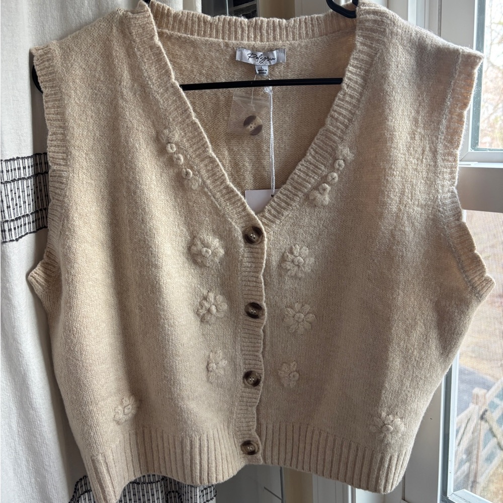 Women's Cream Sweater Vest